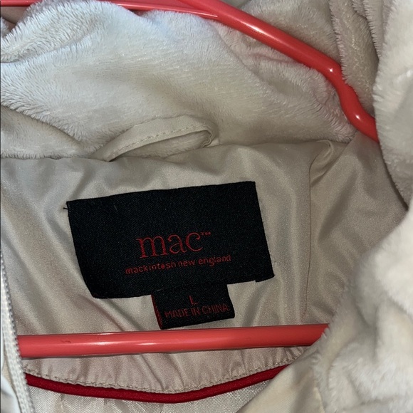 Women's White Quilted Jacket L removable hood - Picture 2 of 8